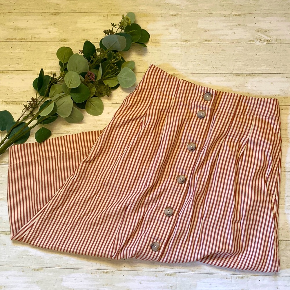Madewell Striped Midi Skirt